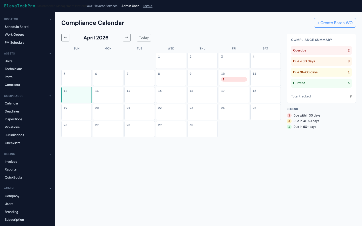 Compliance Calendar