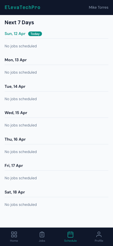 Mobile Schedule